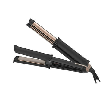 REMINGTON FlexiStyle Curling Iron/Hair Straightener Multi-styler, 2 tools in 1, The ultimate space saver.  Black/Gold.