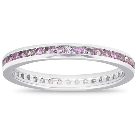 5/8ct Pink Sapphire Stackable Ring Solid 14K White Gold | Walmart Canada