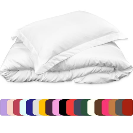Red And Brown Bedding Sets Mezzati Luxury Duvet Cover 3 piece Set – Soft and Comfortable 1800 Prestige Collection – Brushed Microfiber Bedding (White, Queen) ()