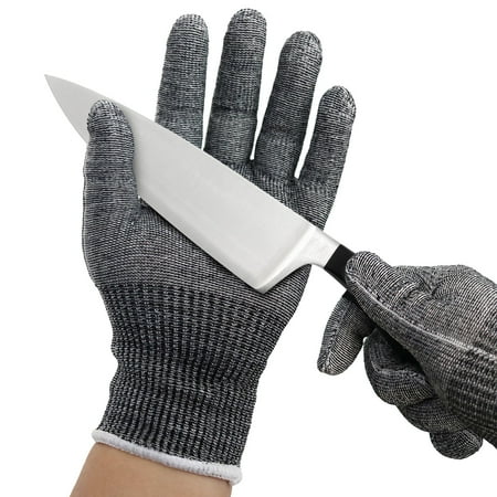 

LotFancy Cut Resistant Gloves for Kitchen 1 Pair Nylon Safety Gloves Size XL Grey