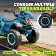 thumbnail image 3 of 12V Dinosaur Kids Ride On Car, 2 Seater Electric Ride On Toy for Kids with Remote Control, Bluetooth, USB, 4 Wheel Suspension, Powered Dinosaur Toy Car for Boys and Girls Ages 3-8, Blue, 3 of 8