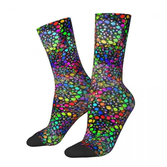 Polka Dot Socks Colorful Spots Trendy Stockings Women Men Soft Breathable Running Sports