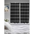 thumbnail image 3 of Black Boho Bathroom Window Curtain, Vintage Ethnic Tribe Abstract Art Geometric Light Filtering Coffee Kitchen Curtains, Bedroom Living Room Curtains 2 Panel 84"x63", 3 of 6