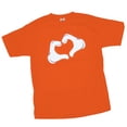 thumbnail image 1 of Camiseta gráfica de corazón manual naranja, XL Cartoon Apparel Camiseta de manga corta, 1 of 1
