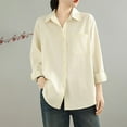 thumbnail image 6 of Sakmal Womens Barn Jacket Cotton Beige Plus Size Jacket Women's Clothing XXL, 6 of 8