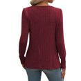 thumbnail image 5 of SHIBEVER Tops for Womens Fall Sweaters Long Sleeve Shirts Square Neck Winter Lightweight Sweaters for Women Tops Knit Ribbed Dressy Casual Tunic Tops Button Blouse, 5 of 5