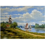 Bestwell 500 Piece Jigsaw Puzzle for Kids Adults - Dutch Windmill in Holland Puzzle Game