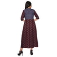 thumbnail image 4 of Moomaya Printed Front Slit A-Line Kurtis For Women Short Sleeve Summer Kurta, 4 of 5