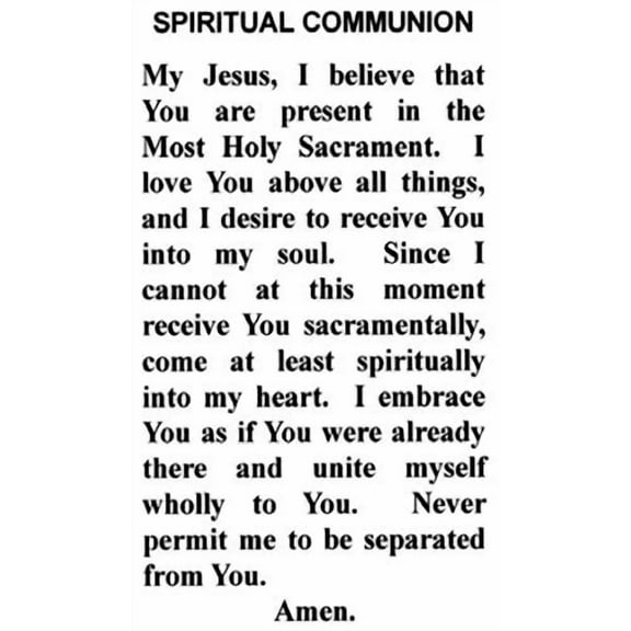 Autom co Spiritual Communion holy card - laminated - Pack of 25