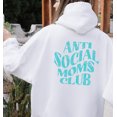 thumbnail image 3 of ANTI SOCIAL MOMS CLUB Graphic Unisex Fleece Hooded Sweatshirt, 3 of 6