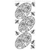 Roses In Ovals Peel-Off Stickers-Black