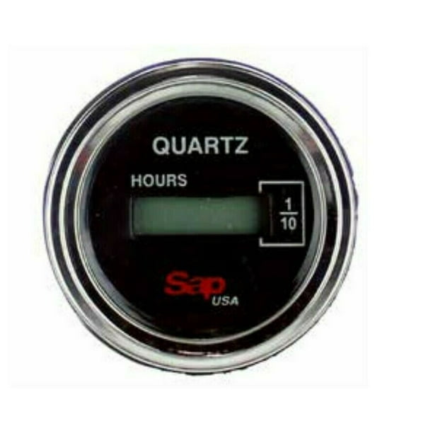 LCD Hour Meter 2" Round Gauge, 12v to 80v for Trucks, Pumps, Boats