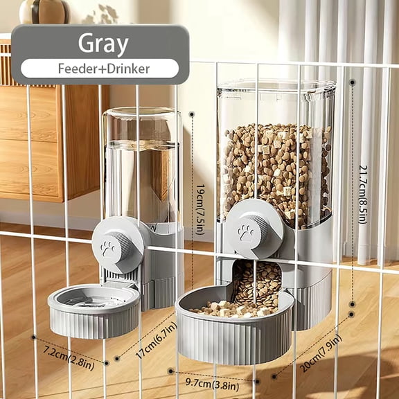 1.2L Automatic Pet Feeder Cage Hanging Bowl,Suitable for Small Puppy Cat Rabbit Food Container Dispenser Bowl