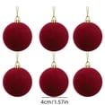 thumbnail image 2 of 6PCS Velvet Christmas Ornaments for Xmas Tree Decorations, Red Christmas Balls, Shatterproof Flocked Ball Ornaments Set for Home Wedding Holiday Gift Party Hanging Decorations, 2 of 8