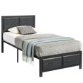 thumbnail image 3 of Taomika Platform Twin Size Bed Frame With Wood Headboard, Black Bed Frames, 3 of 12