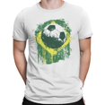 thumbnail image 2 of Brazil Grunge Soccer Men's White T-shirt, 2 of 3