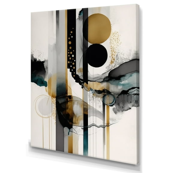 Designart Abstract Transitional Modern Shapes III Canvas Wall Art