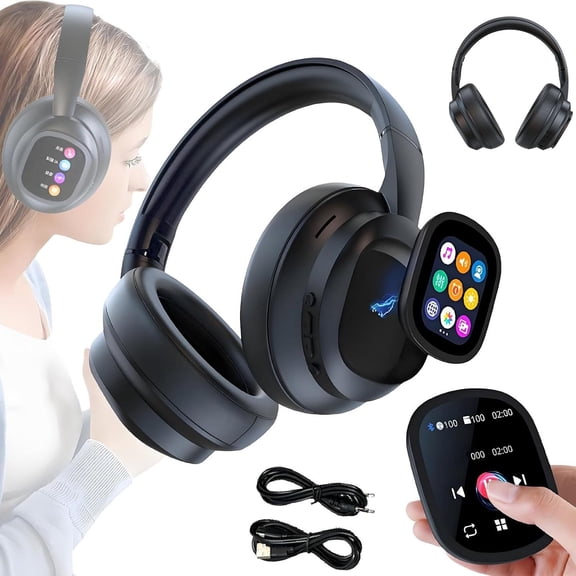 Headphones with Detachable Screen - 115-Language Real-Time Translation, Hybrid ANC, Bluetooth 6.0, Built-in Flashlight & Photo Control for Travel, Business & Daily Use(1SET)