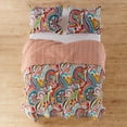 thumbnail image 2 of Levtex Home Rhapsody Quilt Set - Full/Queen Quilt + Two Standard Pillow Shams - Paisley in Yellow Orange Red Green Blues - Quilt Size (88 x 92in.) and Pillow Sham Size (26 x 20in.)- Reversible -Cotton, 2 of 5