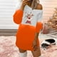 thumbnail image 2 of Vestido de jersey con cuello redondo y manga larga con estampado navideño a la moda para mujer Pompotops hdfakjf4848, 2 of 5