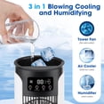 thumbnail image 4 of Portable Air Conditioner, Air Cooler with Humidifier, Digital Display, Ambient Light, Timing Function 6-Speed Evaporative Air Cooler, USB Mini Air Conditioner with Cooling Fan for Home Office, White, 4 of 9