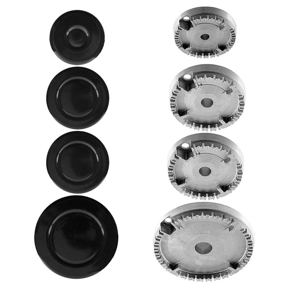Universal Burner Crown Flame Cap Oven Cooker Hob Gas for ,Flame Burner Cap Crown Fits All Between Sizes Concave,4 * Accessory part