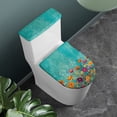 thumbnail image 2 of HELLHERO Turquoise Garden View Toilet Seat Cover Replacement, Easy to Install Polyester Toilet Cover, U-Shaped, 2 of 8