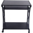 thumbnail image 4 of FCH Laptop Table Cart Mobile Laptop Desk Cart Computer Desk with Printer Stand and Pullout Keyboard Tray,Black, 4 of 7