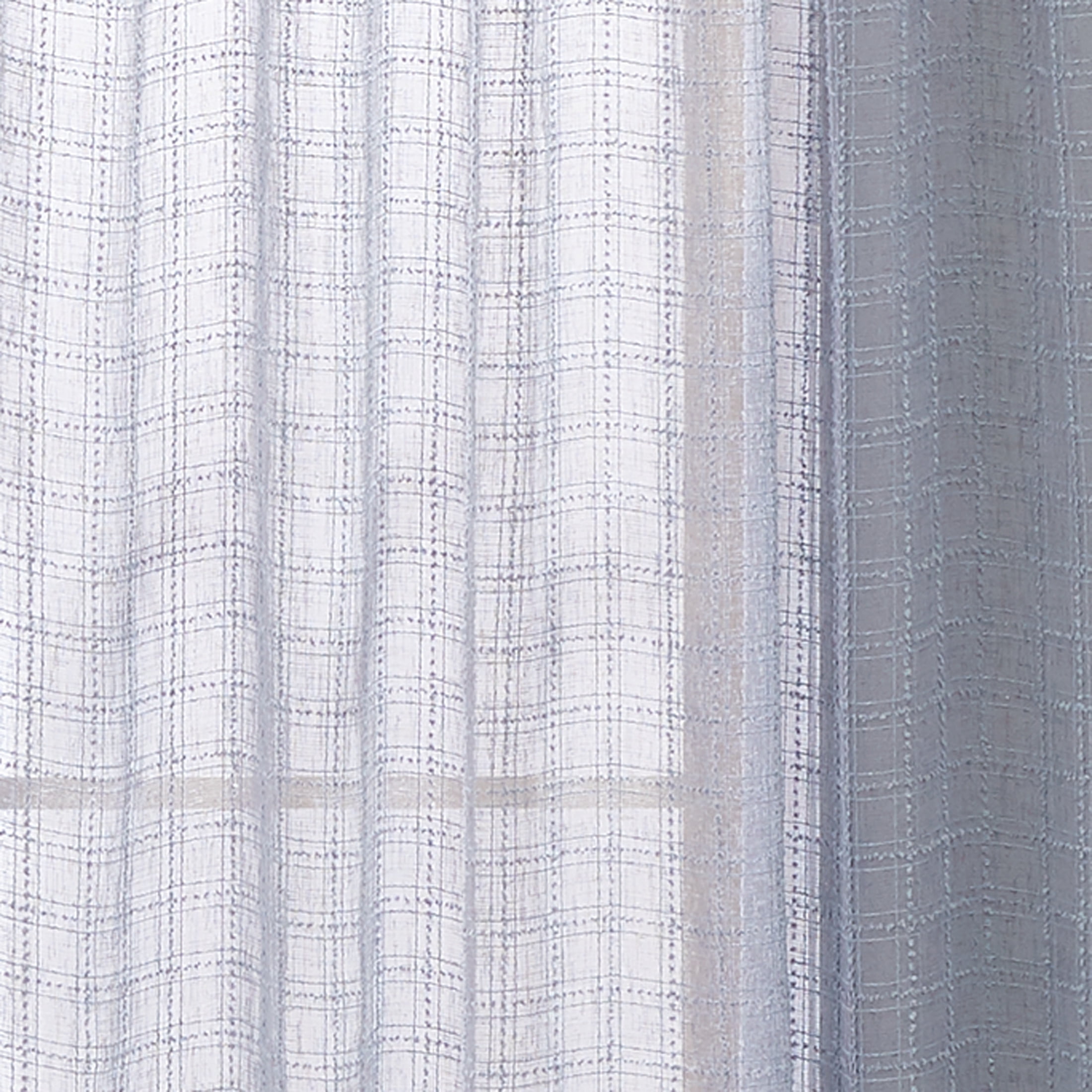 Better Homes & Gardens Sheer Windowpane Stitch Tie Top Single Curtain Panel, Soft Silver, 50" W x 84" L