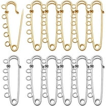 20pcs Gold/Silver,Metal Heavy Duty Blanket Safety Pins Kilt Pins with ,Large Safety Pins,5 Loops for Crafting Arts Brooch Clothes, 50mm
