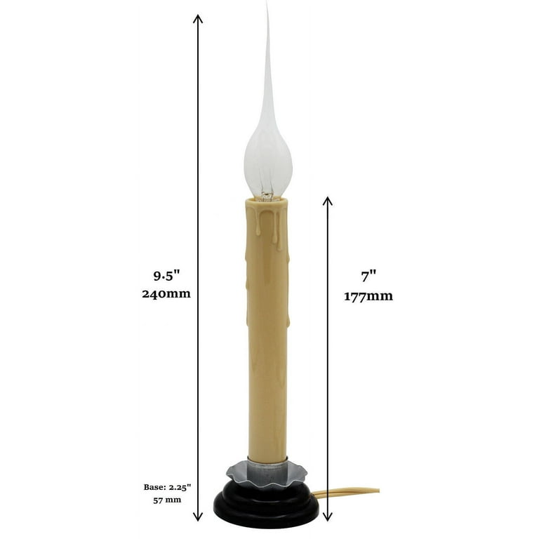 7 Inch Electric Rustic Country Candle Lamp with On Off Switch 5 Foot Ivory Cord Walmart