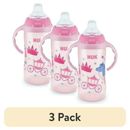 (3 pack) NUK Learner Cup, 10 oz Soft Spout Sippy Cup, 1 Pack, Girl
