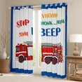 thumbnail image 2 of Feelyou Fire Fighting Truck Curtains Pack of 2 (52x84 Each), Excavator Window Curtains, 2 of 6