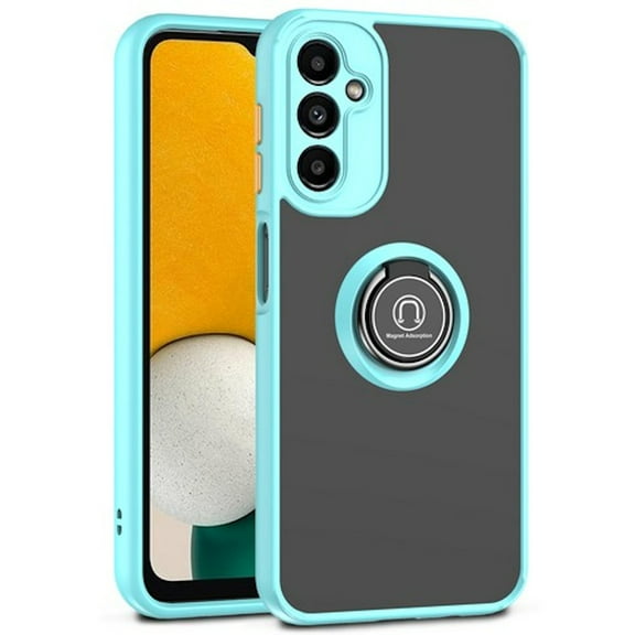 Transparent Hybrid Case with Ring Grip for Samsung Galaxy A25 5G - Baby Blue