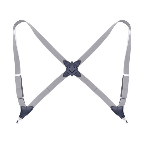 Polyester Men Women Brace Fashionable Replacement Portable Stylish Adjustable Elastic Back Braces with 2 Clips Grey