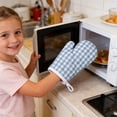 thumbnail image 4 of Kids Blue Gingham Oven Mitt, Small Heat Resistant Kitchen Glove for Toddler Cooking, Baking and Microwave Helper, 4 of 4