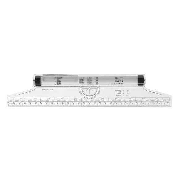 OFFIGAM Versatile Plastic Measuring Ruler with Roller for Horizontal Vertical Parallel Lines