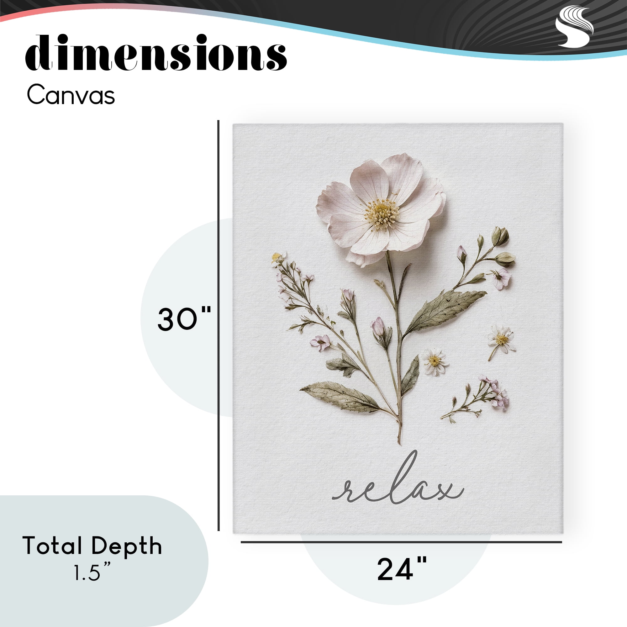 Pressed Flowers Relax Canvas Wall Art, design by Lettered and Lined
