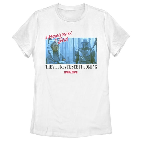 Women's Star Wars: The Mandalorian Unlikely Duo  Graphic Tee White 2X Large