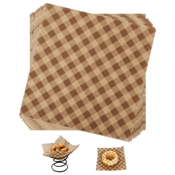 100pcs 7.1x7.1 in Deli Paper Sheets, Brown Parchment Paper