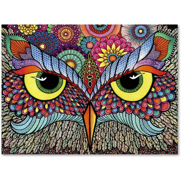 Trademark Fine Art "Owl Face" Canvas Art by Hello Angel