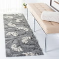 thumbnail image 3 of SAFAVIEH Florida Teodor Floral Shag Runner Rug, Grey/Beige, 2'3" x 7', 3 of 10