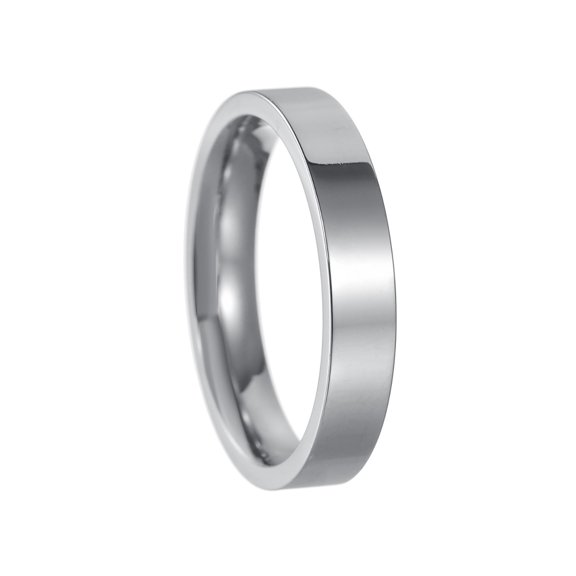 Plain Promise Ring Band Stainless Steel Polished 4MM Silver Anniversary Rings ,For daily accessories, Valentine's Day gifts
