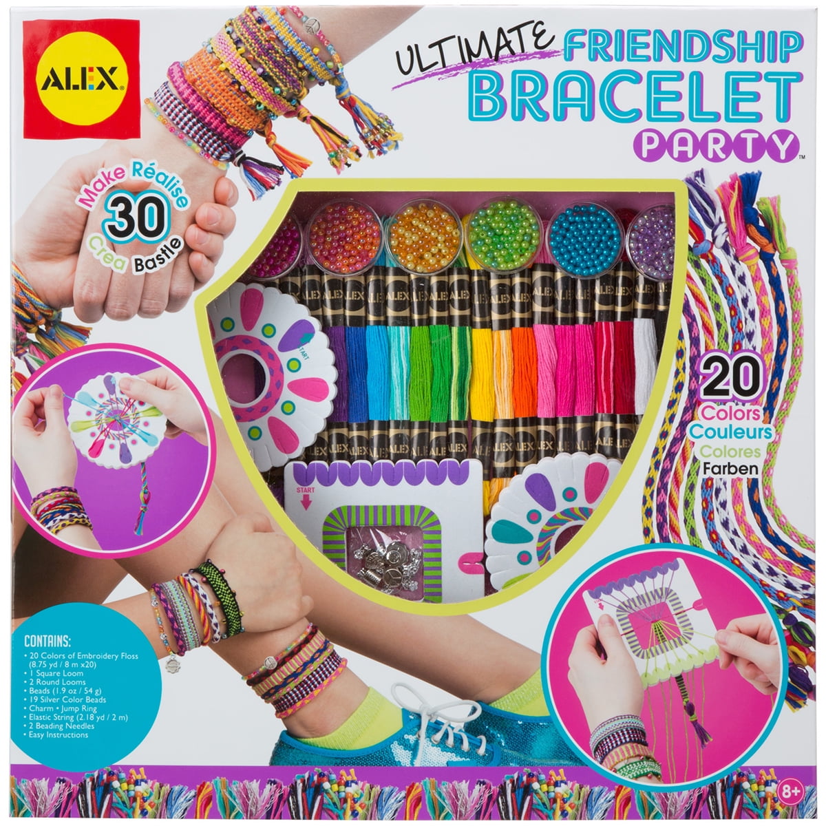 Friendship Bracelet Multicoloured Paint Spraying Charm Elastic Beaded Bracelets 