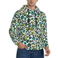 thumbnail image 2 of Naloa Green Leopard Men's Casual Hooded Collar Drawstring Hoodies Pullover Sweatshirts Casual Long Sleeve Shirts-Large, 2 of 7