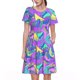 thumbnail image 1 of Balery Disco Roller Skates Vestidos sueltos de manga corta para mujer, vestidos de verano 2025, vestidos casuales de corte A con vuelo., 1 of 6