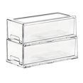 thumbnail image 1 of Cajón de almacenamiento apilable SIMPEXPE de plástico PET transparente, paquete de 2, 1 of 6