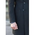 thumbnail image 5 of Men's Classic Coat, 80% Wool Soft Textured Buttoned Black Men's Jacket, 5 of 5