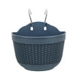 thumbnail image 2 of Grofry Imitation Rattan Wicker Wall Hanging Flower Pot Basket Balcony Garden Planter Blue L, 2 of 8