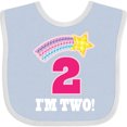 thumbnail image 3 of Inktastic 2nd Birthday 2 Year Old Girls Rainbow Star Girls Baby Bib, 3 of 4